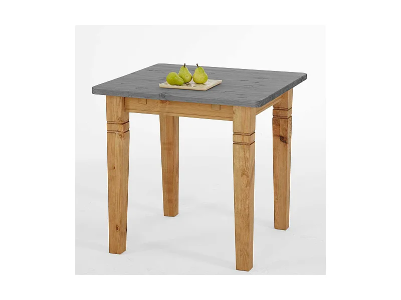 Landhaus Tisch in Grau Kiefer massiv geölt und lackiert
