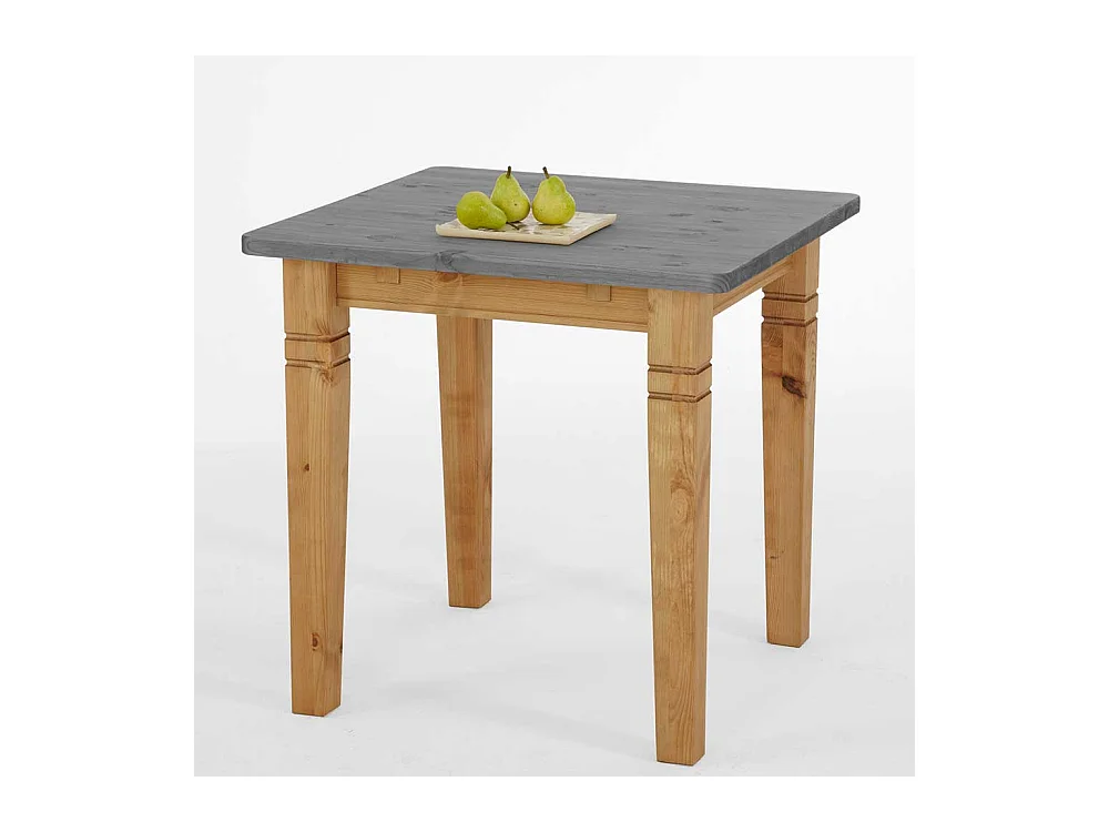 Landhaus Tisch in Grau Kiefer massiv geölt und lackiert