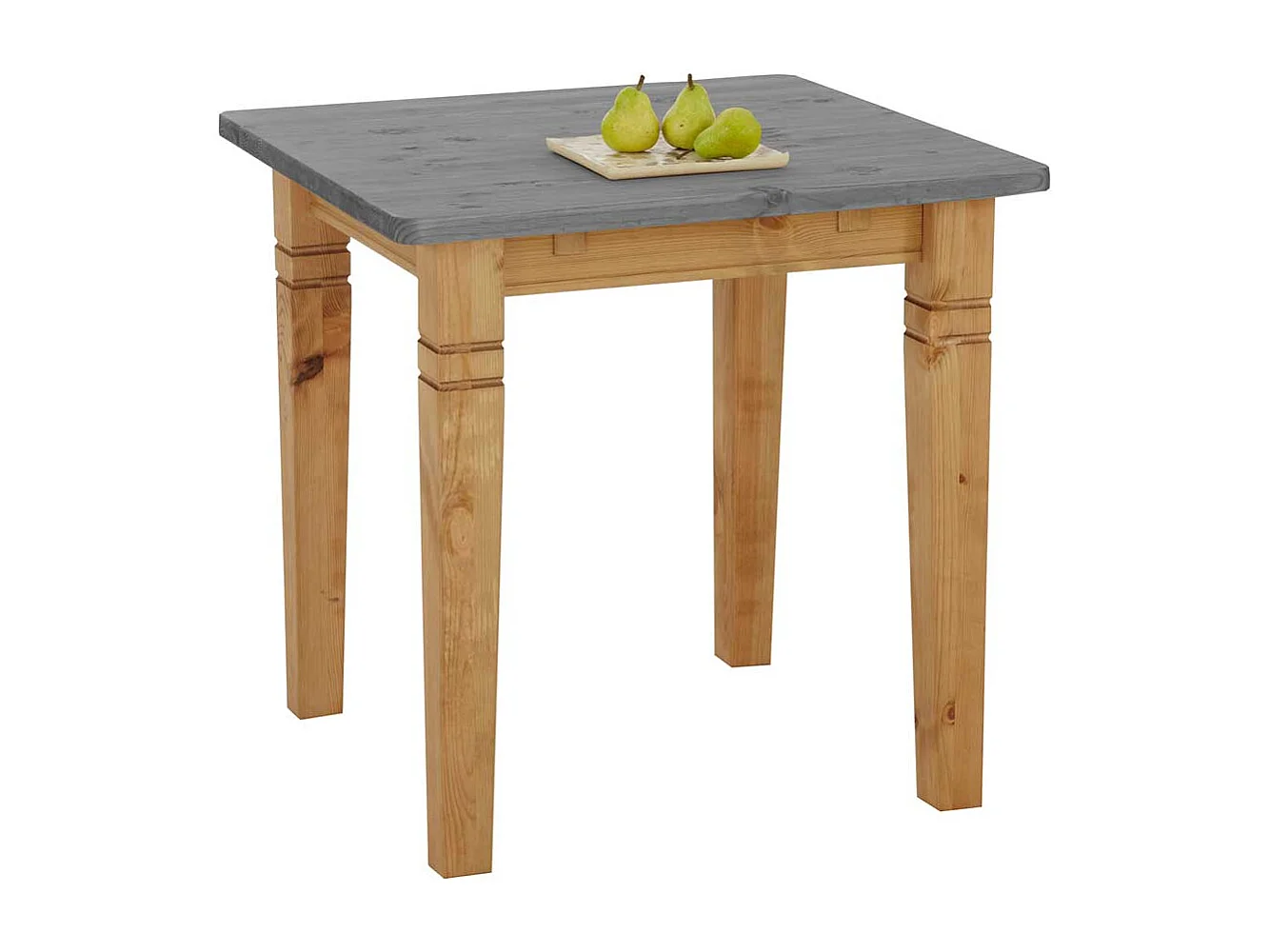Landhaus Tisch in Grau Kiefer massiv geölt und lackiert