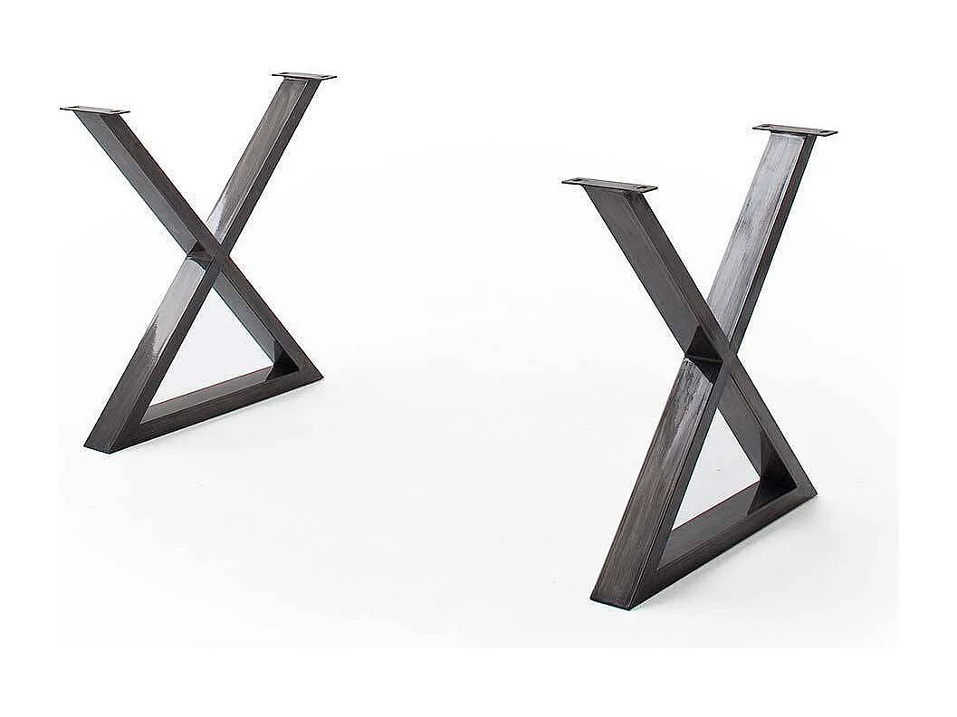 Esstisch Holztisch mit X Gestell und natürlicher Baumkante