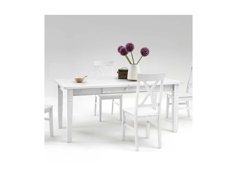 Kiefer Esstisch in Weiß Landhausstil
