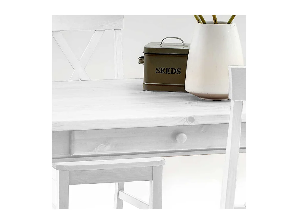 Kiefer Esstisch in Weiß Landhausstil