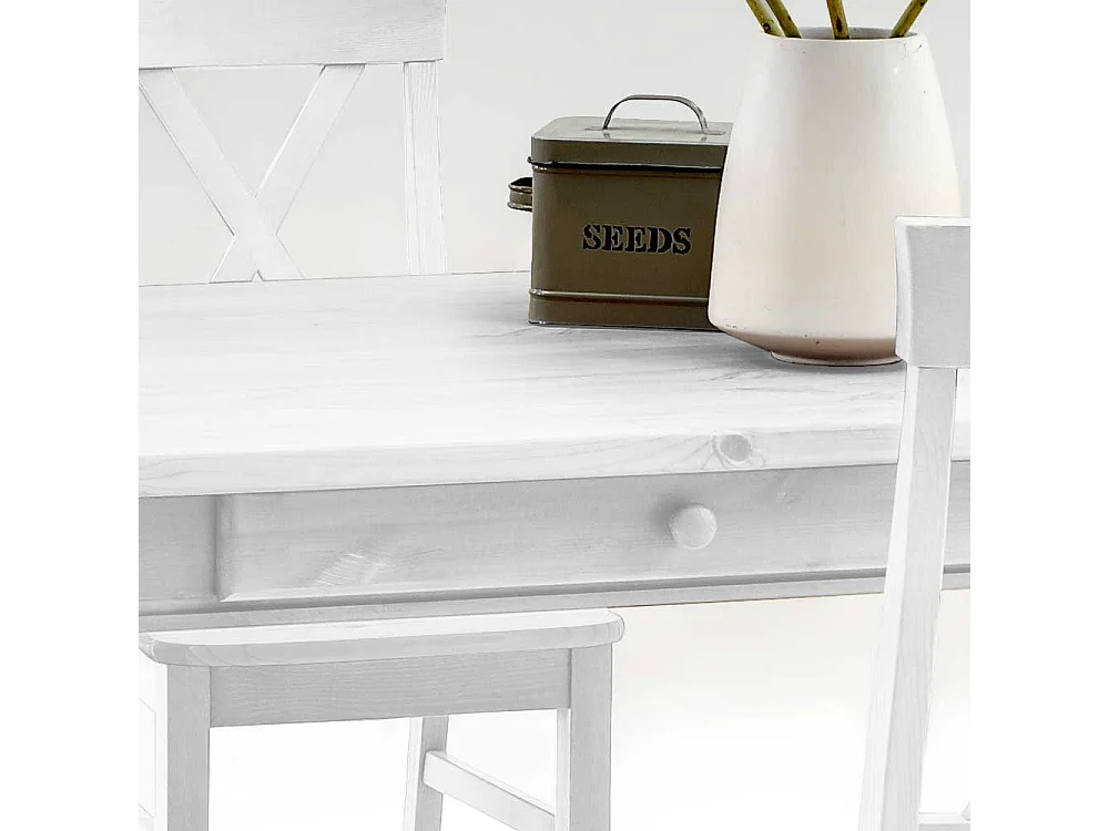 Kiefer Esstisch in Weiß Landhausstil