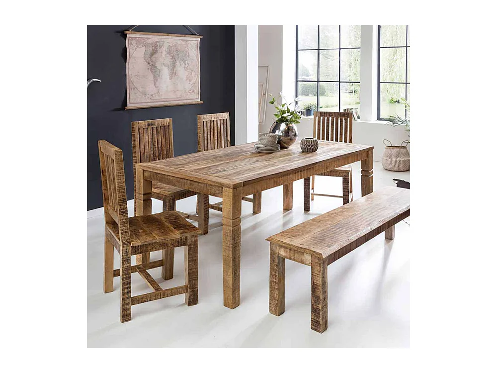 Esstisch aus Mangobaum Massivholz Landhaus rustikal