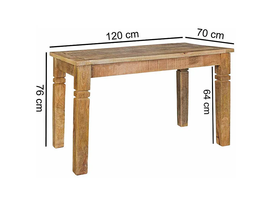 Esstisch aus Mangobaum Massivholz Landhaus rustikal