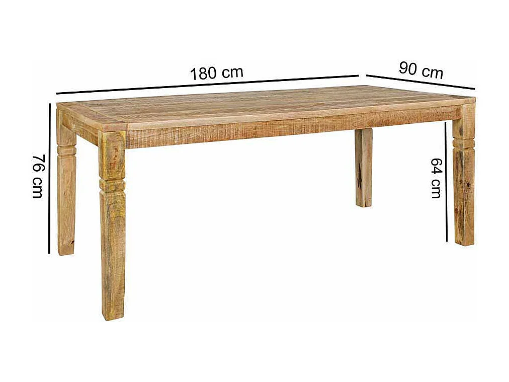 Esstisch aus Mangobaum Massivholz Landhaus rustikal