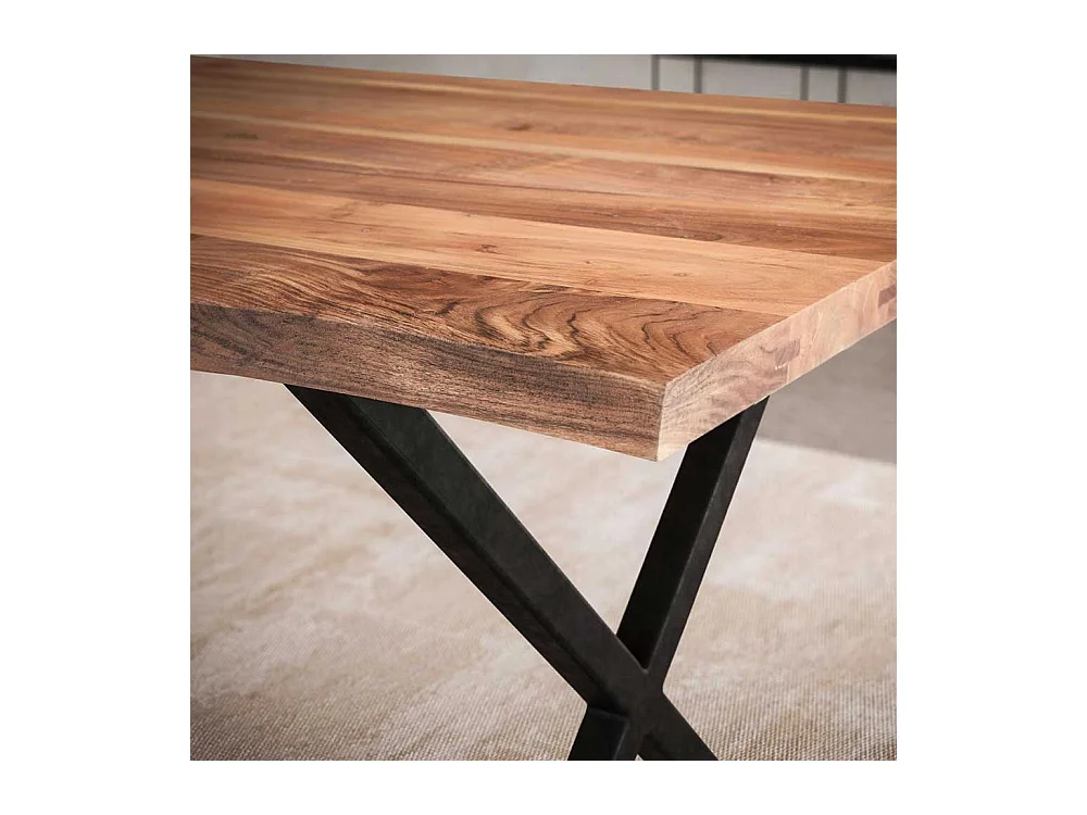 Esszimmertisch Tisch aus Akazie Massivholz und Metall