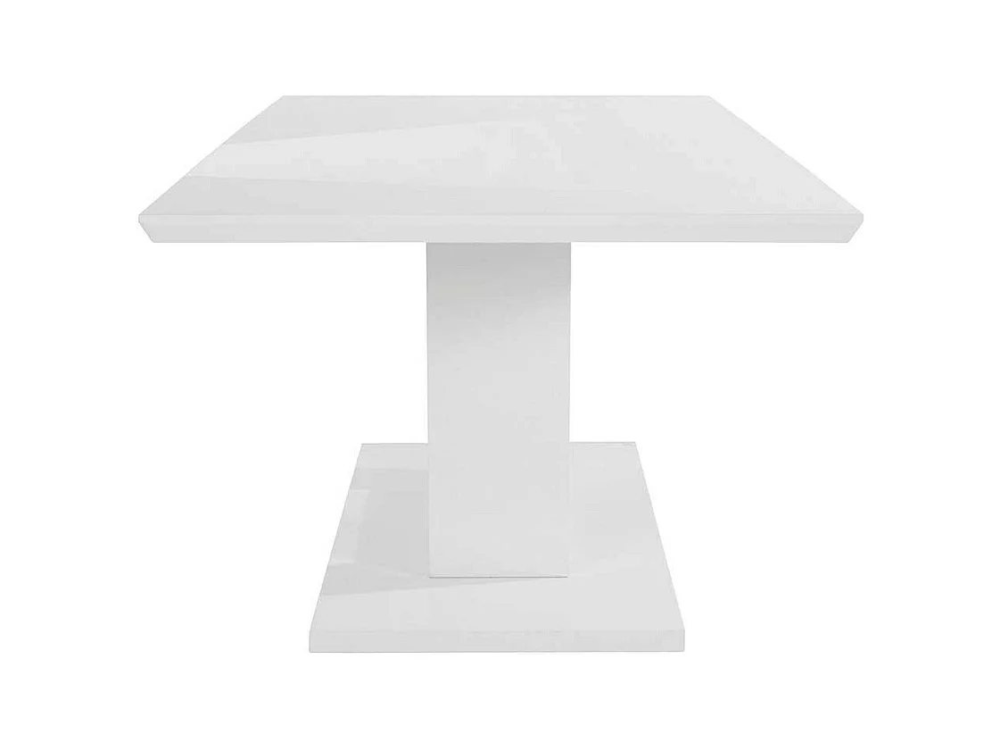 Rechteckiger Esszimmer Tisch in Weiß Hochglanz modern