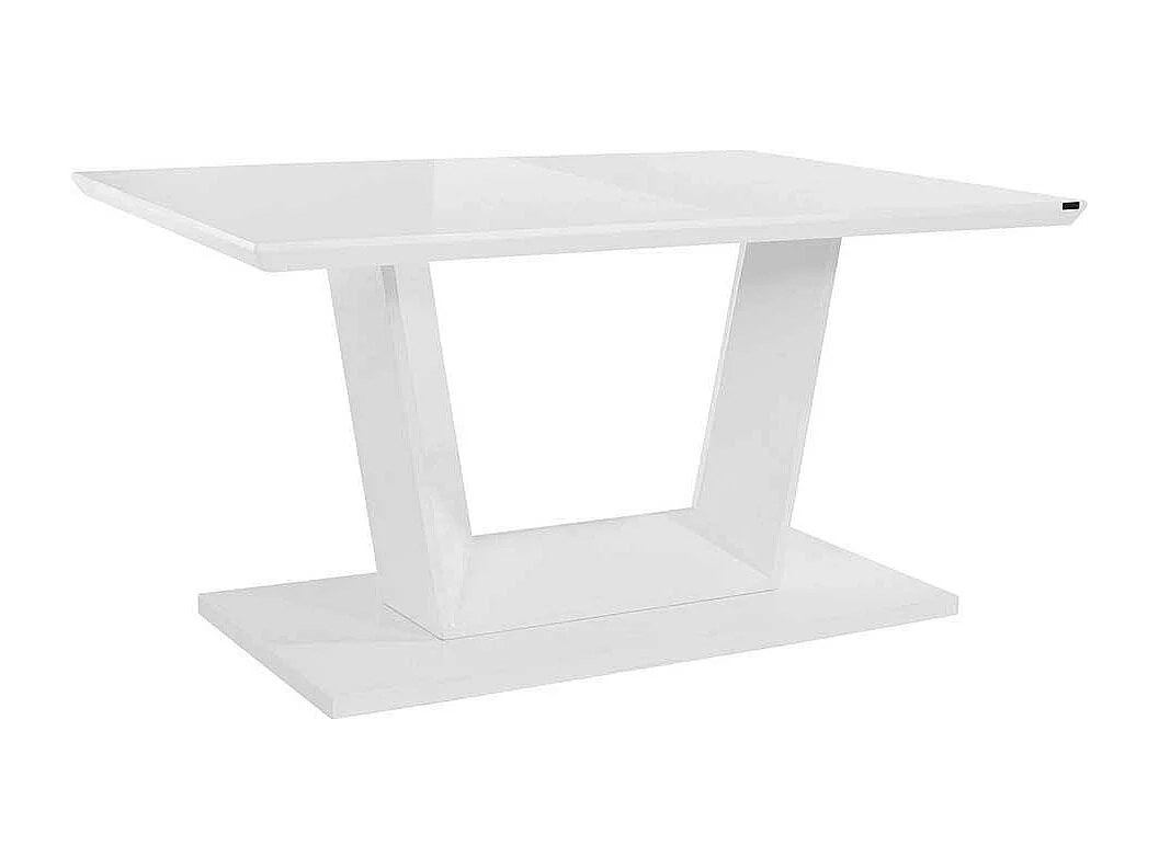 Rechteckiger Esszimmer Tisch in Weiß Hochglanz modern