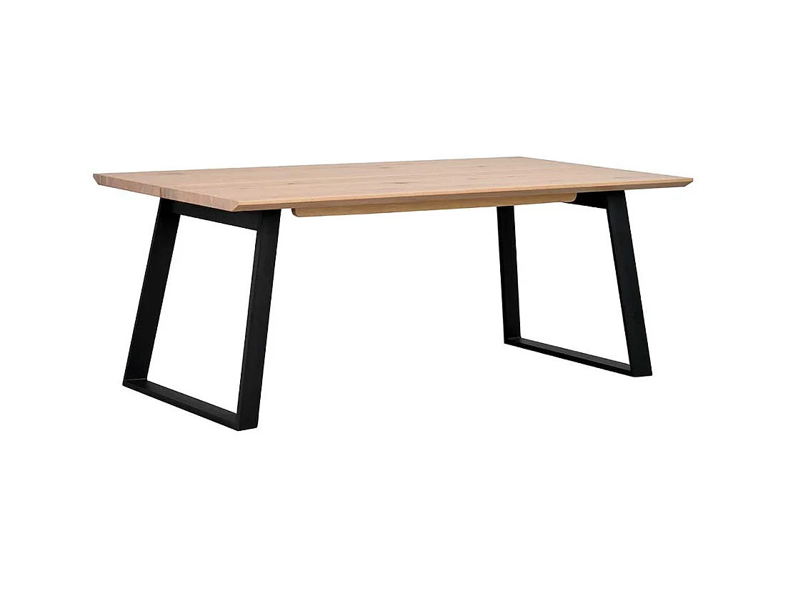 Esstisch in Schwarz Holz White Wash