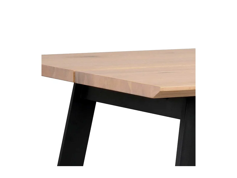 Esstisch in Schwarz Holz White Wash