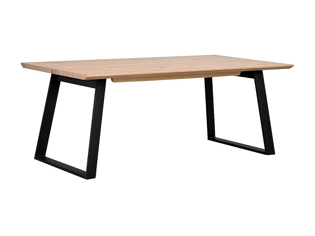 Esstisch in Schwarz Holz White Wash