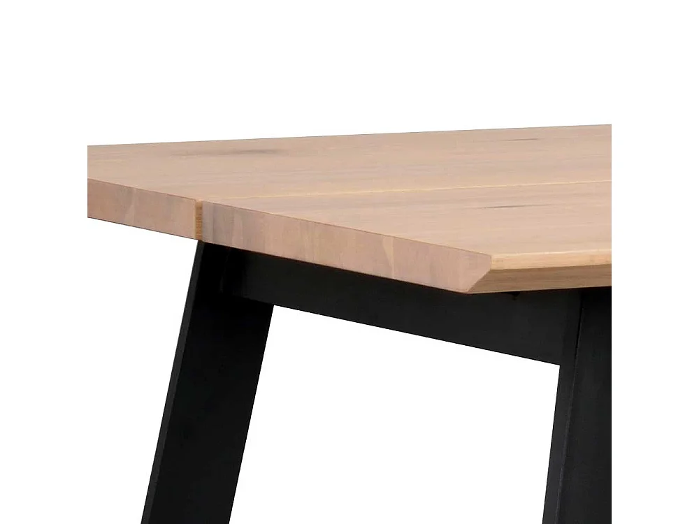 Esstisch in Schwarz Holz White Wash