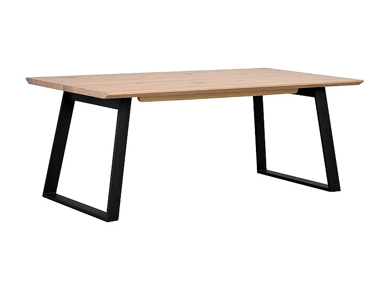 Esstisch in Schwarz Holz White Wash