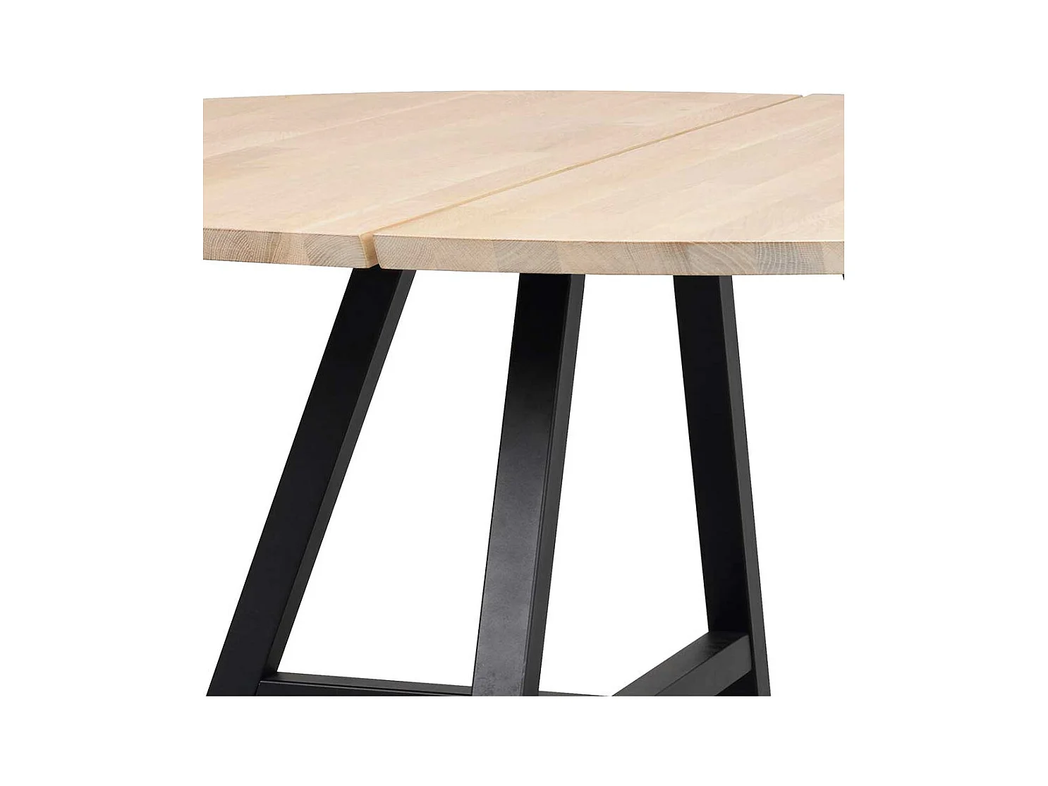 Runder Esszimmertisch in Eiche White Wash Massivholzplatte