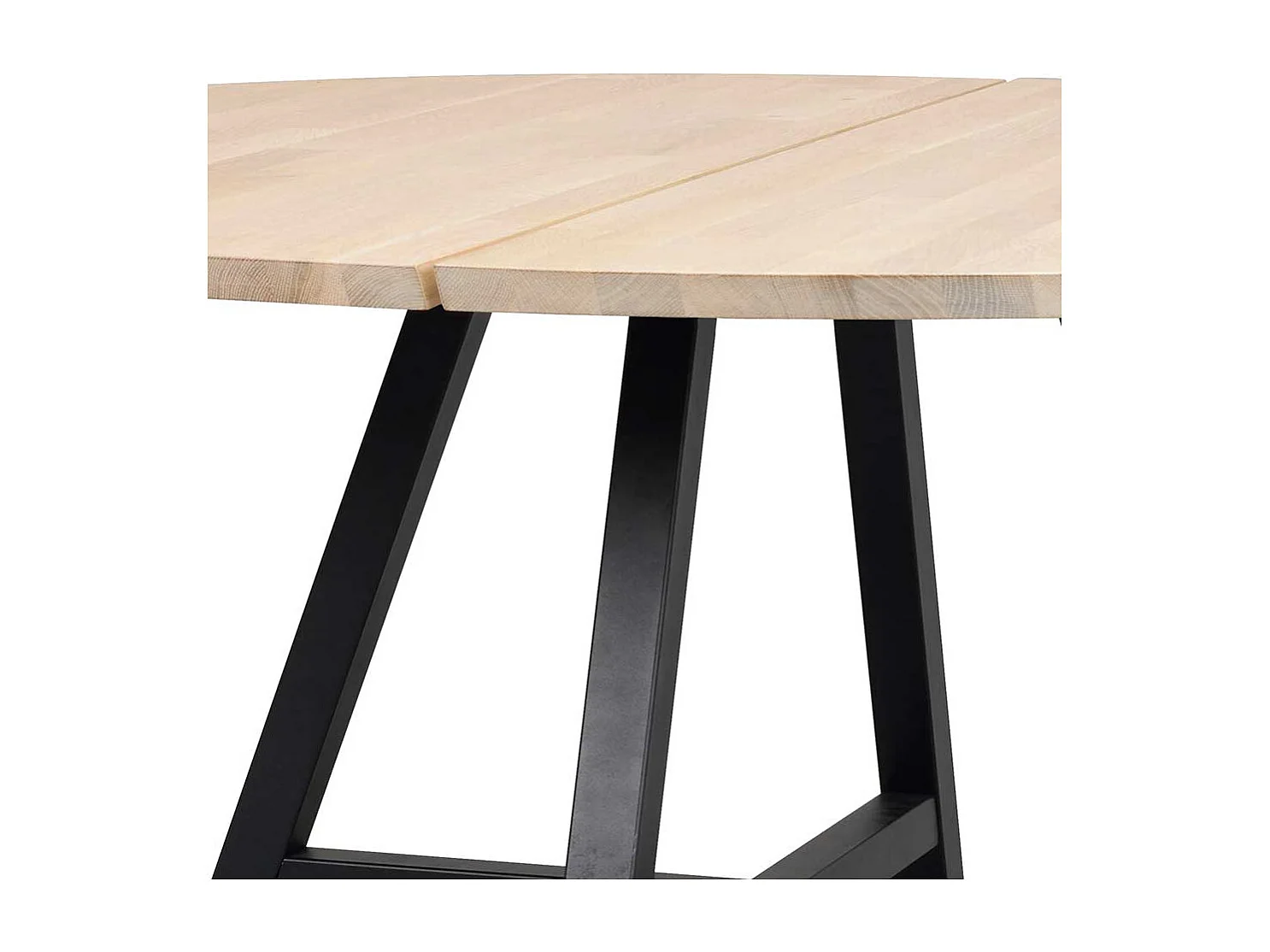 Runder Esszimmertisch in Eiche White Wash Massivholzplatte