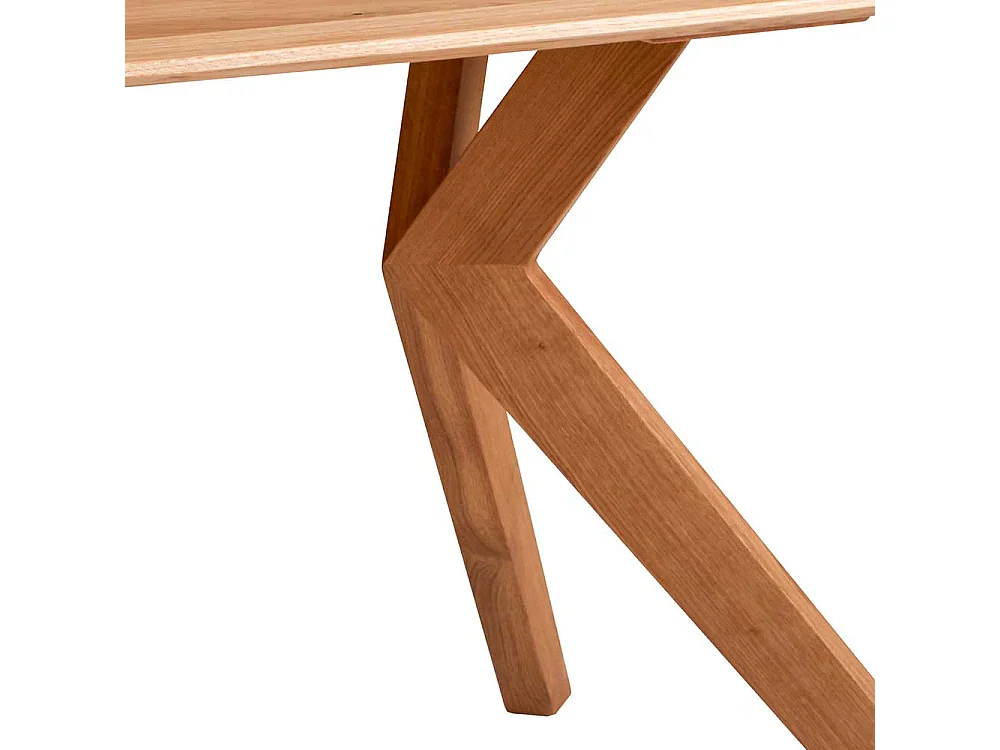 Holztisch Massiv aus Wildeiche modernem Vierfußgestell