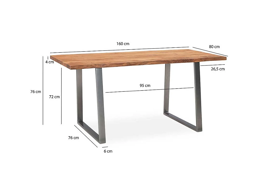 Küchen Tisch Esstisch im Industry und Loft Stil mit Bügelgestell