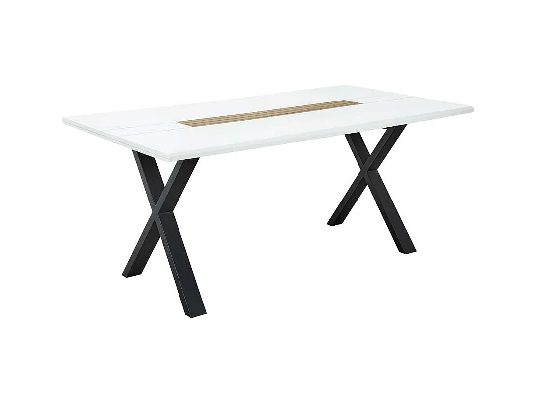 Essenstisch in modernem Design X Gestell aus Metall