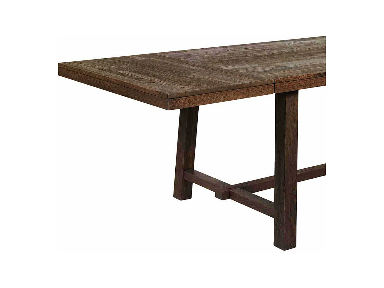 Massivholztisch in Eiche dunkel gebürstet und lackiert