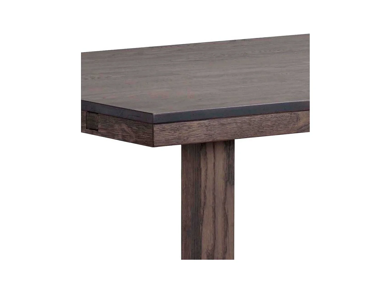 Massivholztisch in Eiche dunkel gebürstet und lackiert