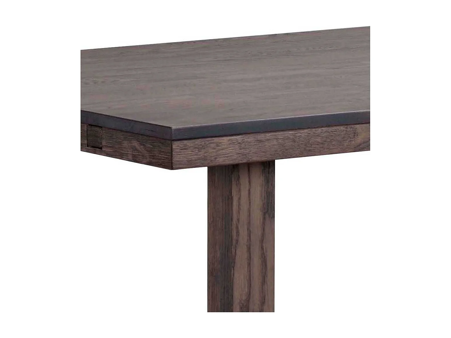 Massivholztisch in Eiche dunkel gebürstet und lackiert