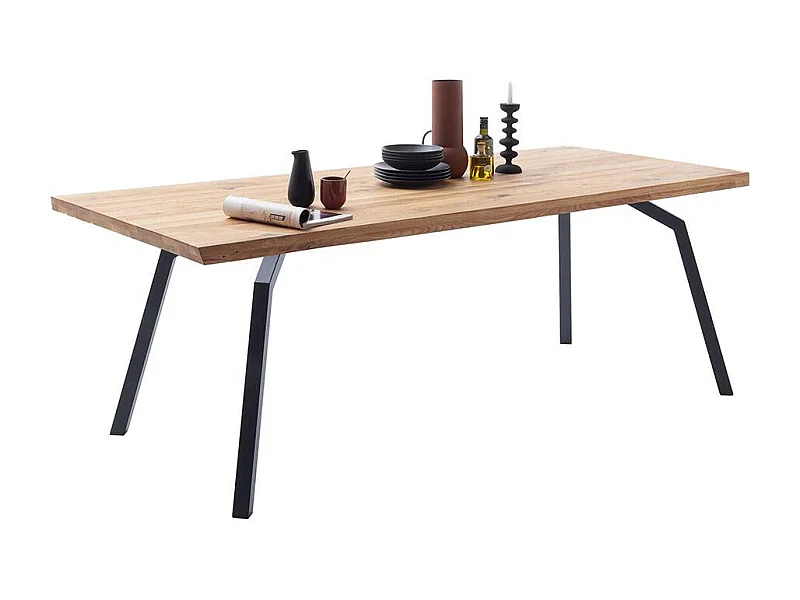 Esstisch Küchentisch aus Massivholz und Metall