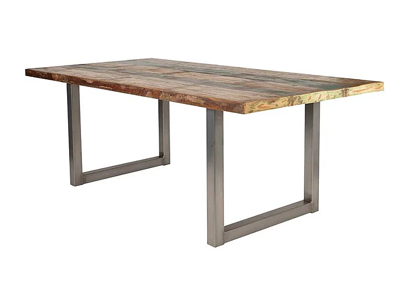 Design Esstisch in Bunt Recyclingholz