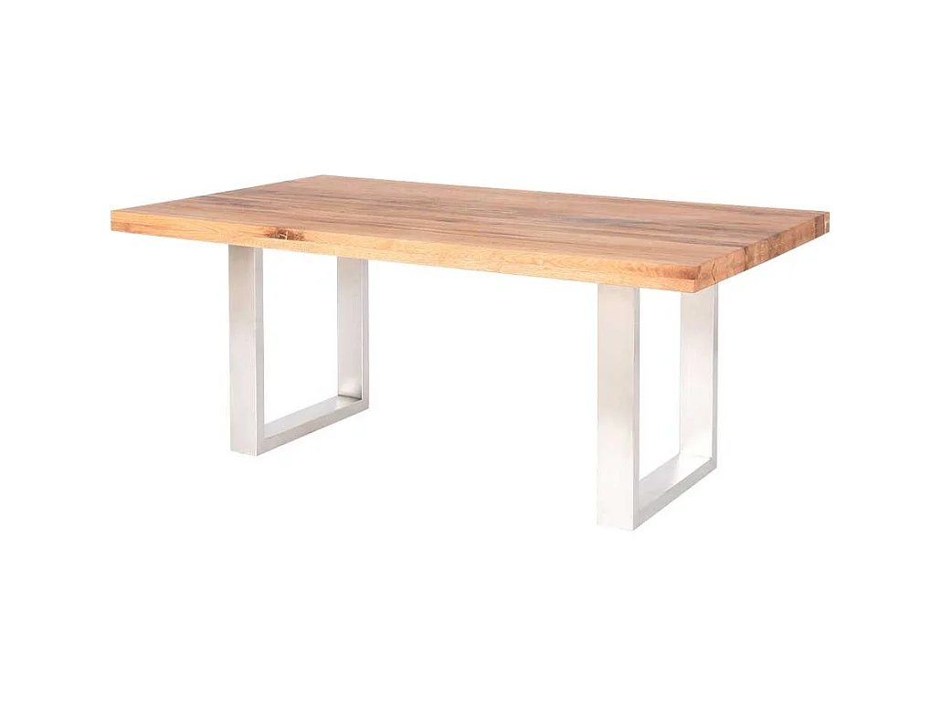 Esstisch aus Balkeneiche Edelstahlgestell