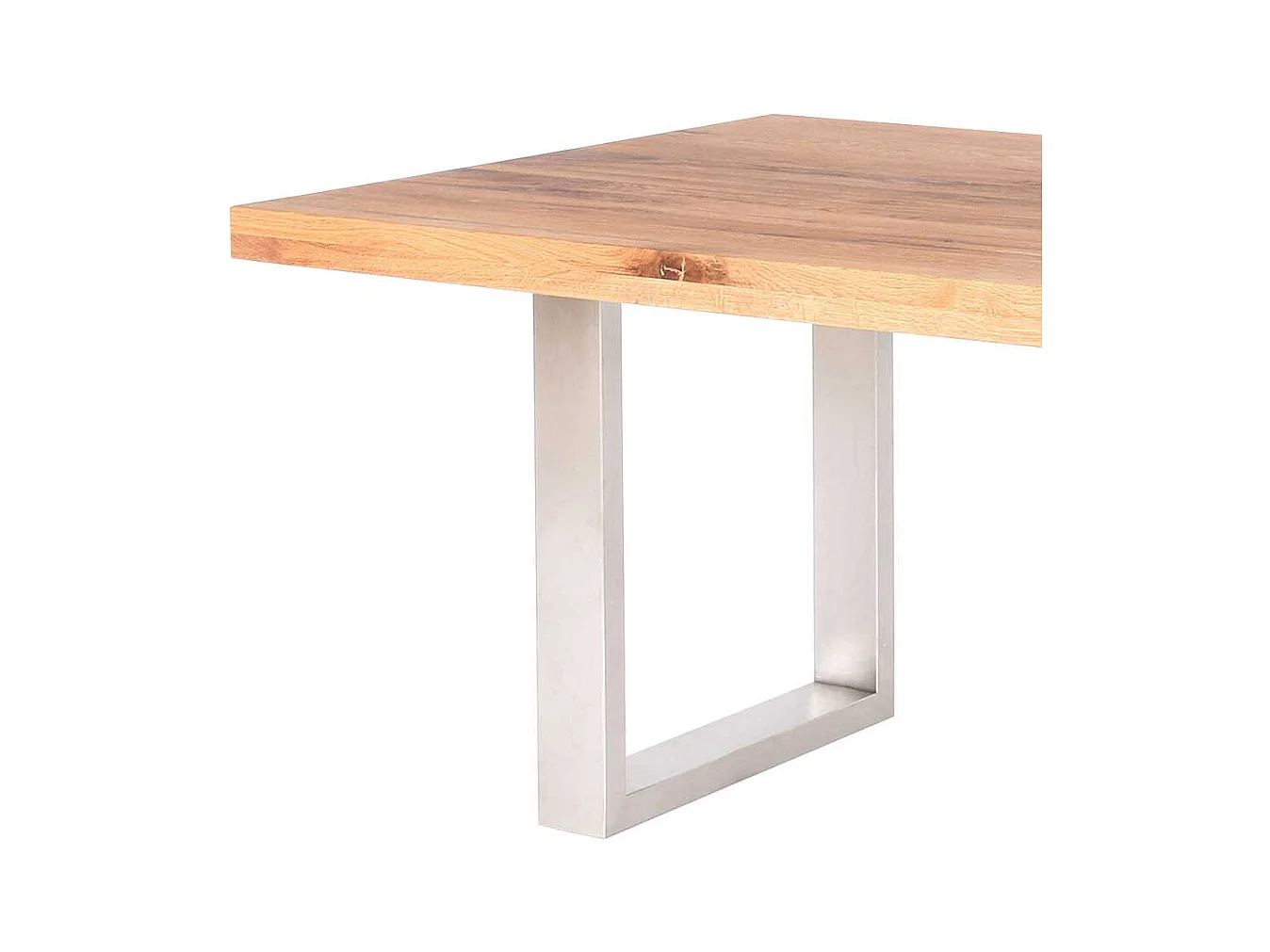 Esstisch aus Balkeneiche Edelstahlgestell