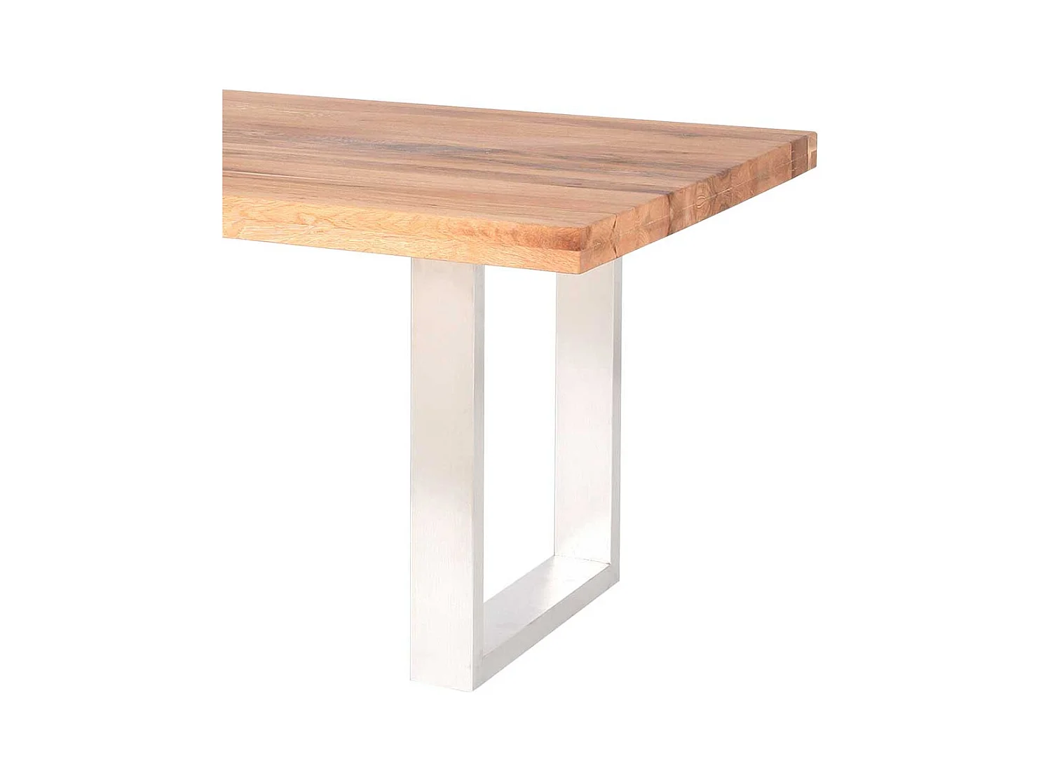 Esstisch aus Balkeneiche Edelstahlgestell