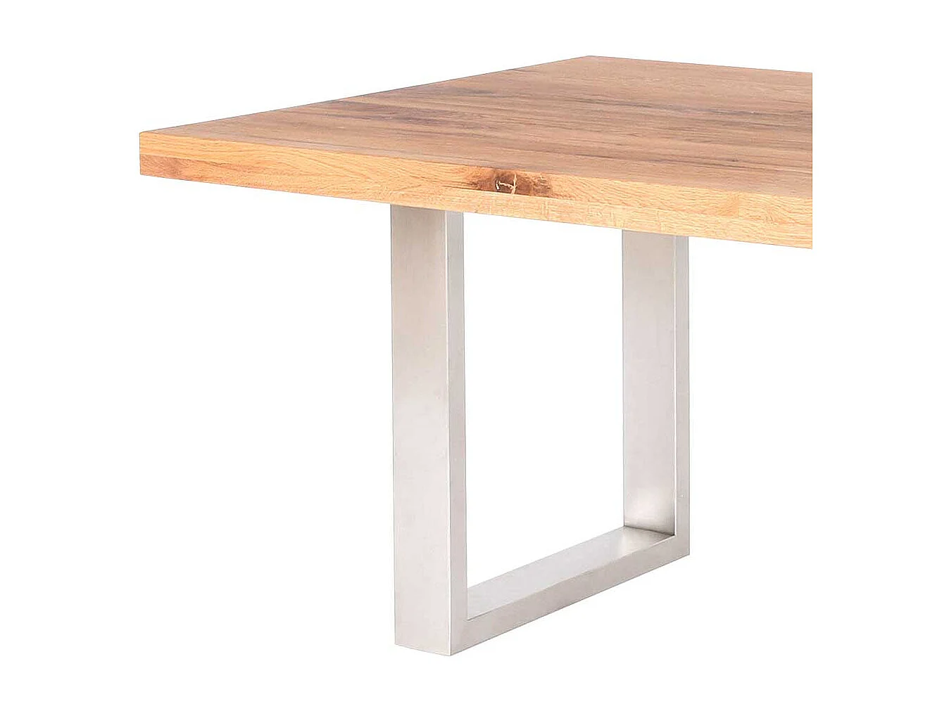 Esstisch aus Balkeneiche Edelstahlgestell