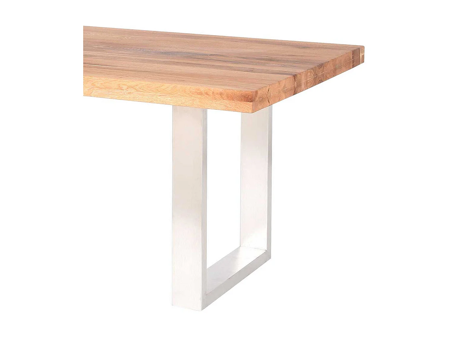 Esstisch aus Balkeneiche Edelstahlgestell