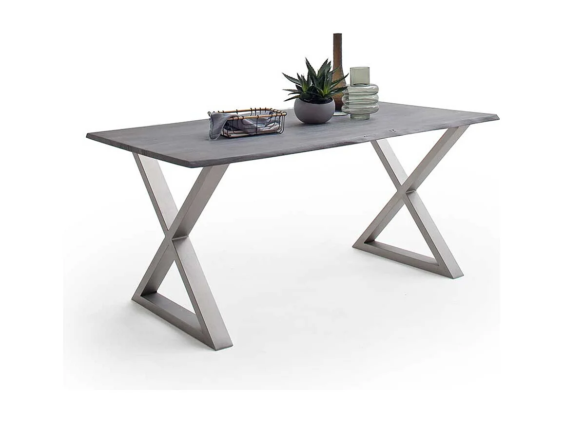 Esstisch Massivholztisch mit X Gestell 90 cm tief