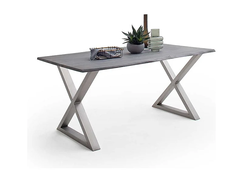 Esstisch Massivholztisch mit X Gestell 90 cm tief