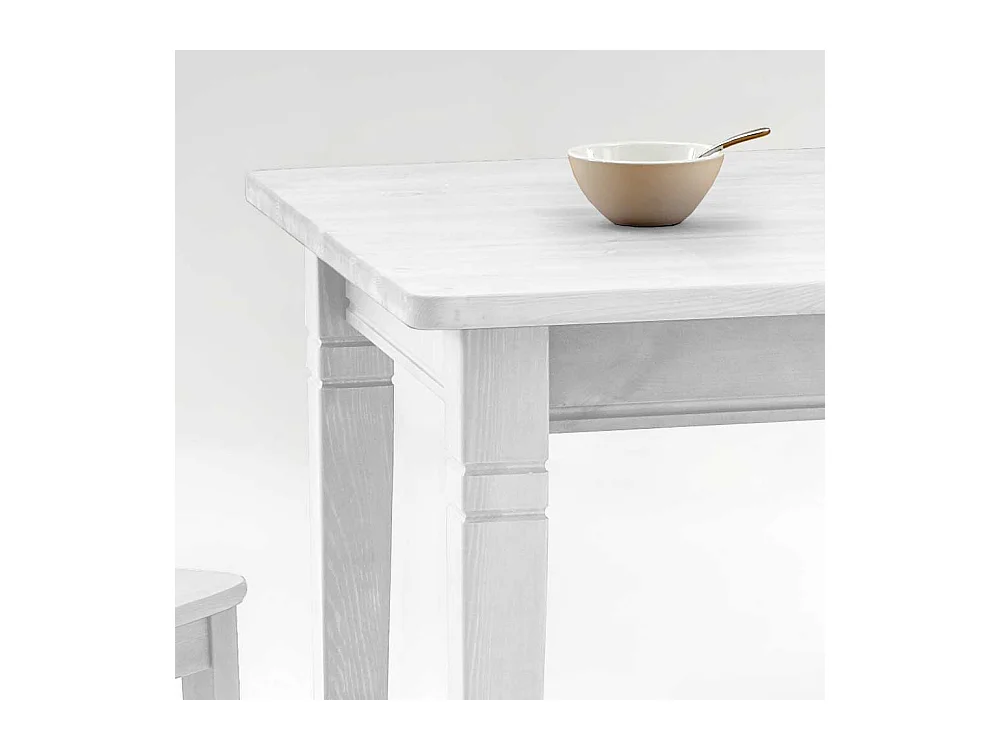 Kiefer Esstisch in Weiß Landhausstil