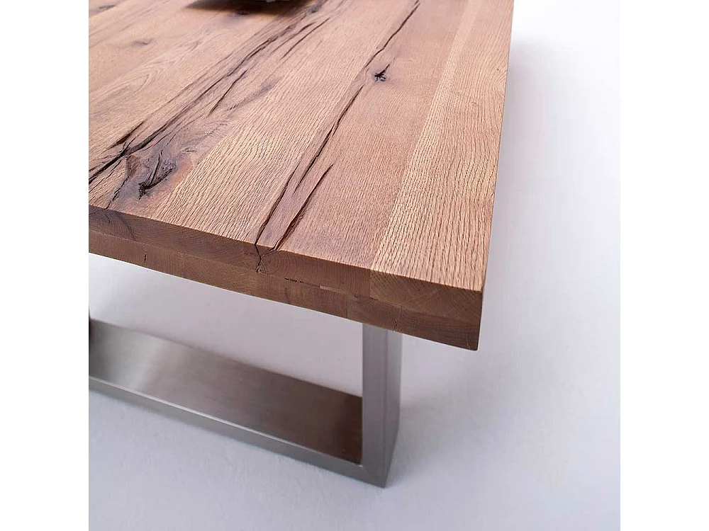 Esszimmertisch aus Eiche Massivholz Bügelgestell