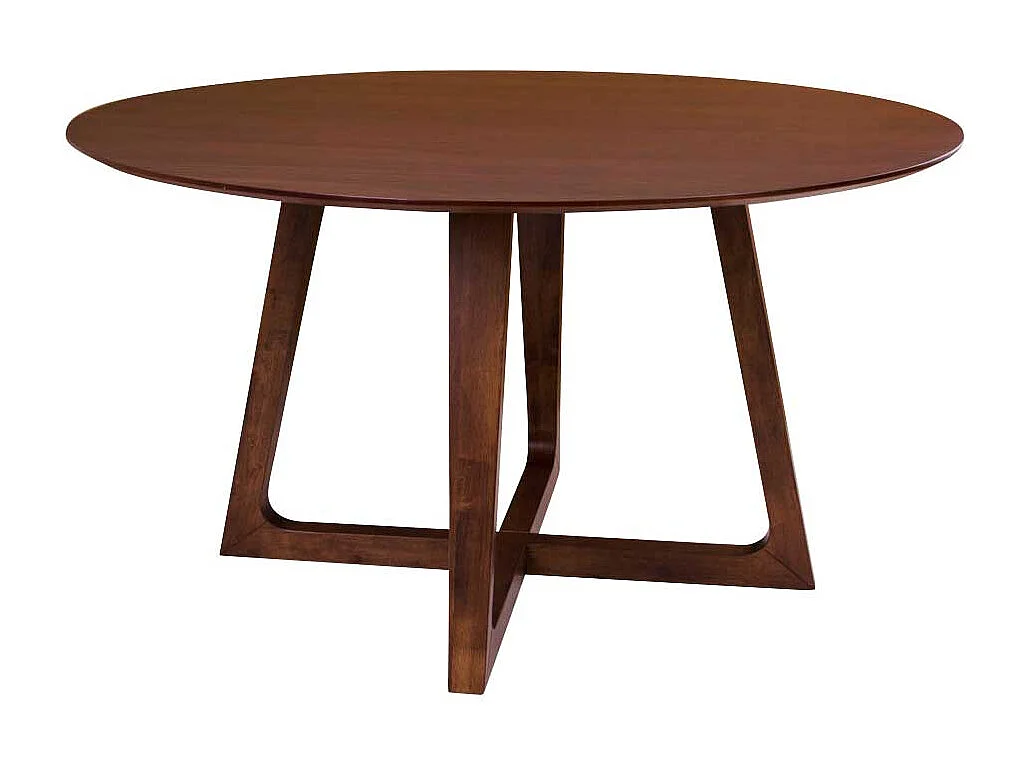 Runder Küchentisch in Walnussfarben furniert Bügelgestell