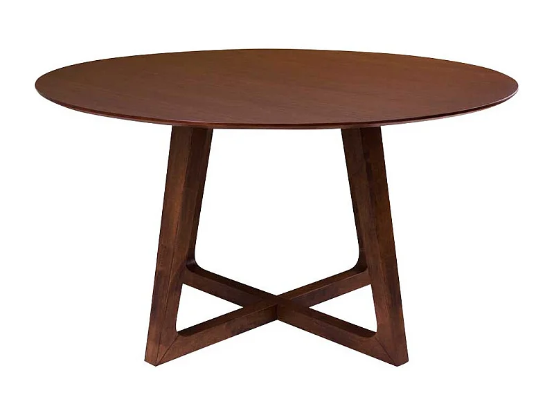 Runder Küchentisch in Walnussfarben furniert Bügelgestell