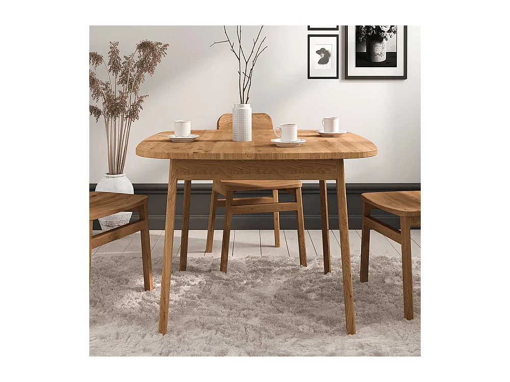 Esstisch Tisch Massivholz aus Wildeiche Massivholz mit Vierfußgestell