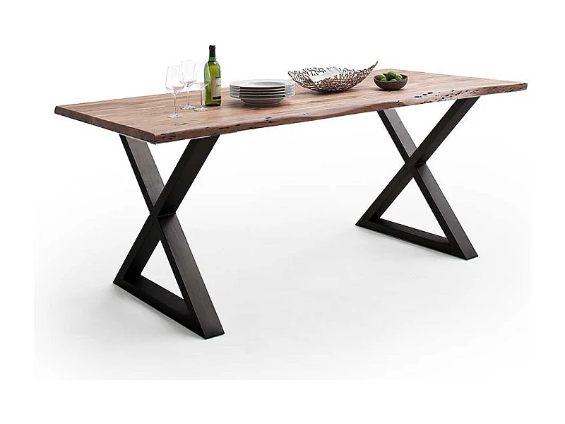 Holztisch Esstisch aus Akazie Massivholz und Metall