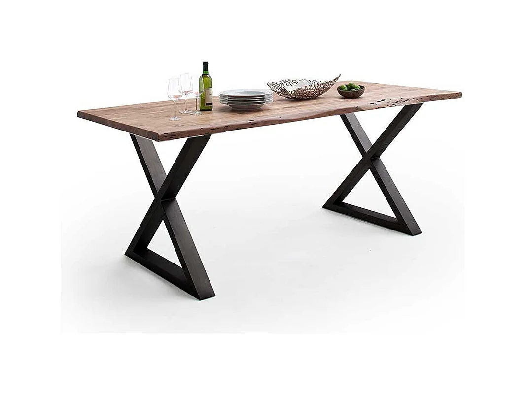 Holztisch Esstisch aus Akazie Massivholz und Metall