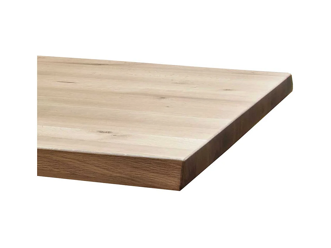 Esszimmertisch aus Wildeiche Massivholz und Stahl Spider Gestell