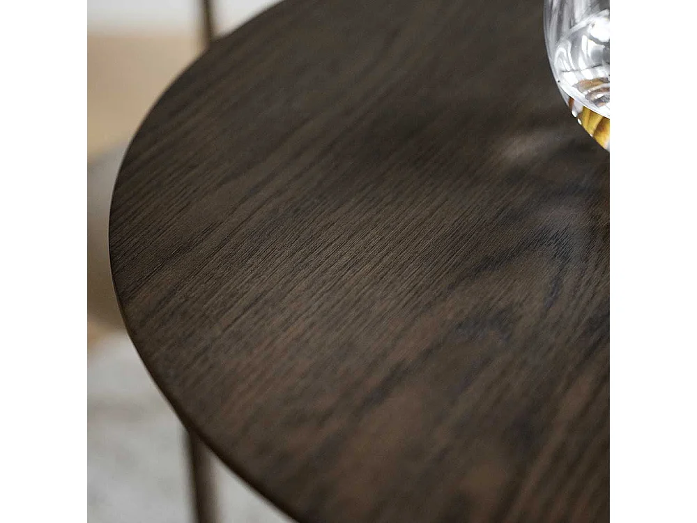 Tisch Esszimmer rund in Eiche dunkelbraun 115 cm breit