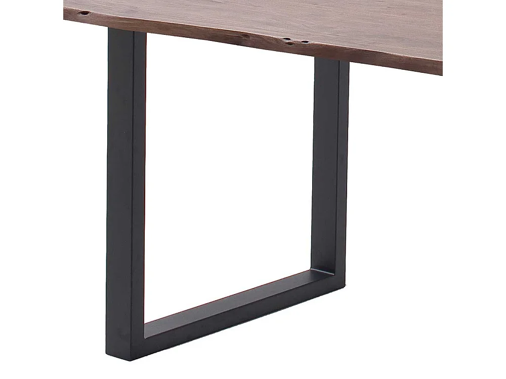 Holztisch Esstisch mit Baumkante mit Metallgestell
