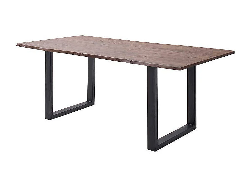 Holztisch Esstisch mit Baumkante mit Metallgestell