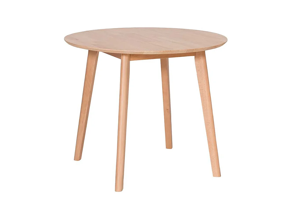 Runder Küchentisch aus Kernbuche Massivholz 90 cm Durchmesser