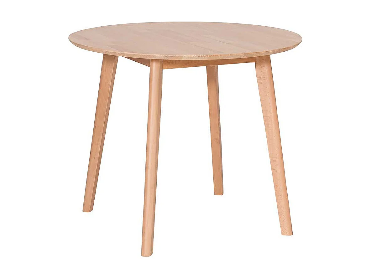 Runder Küchentisch aus Kernbuche Massivholz 90 cm Durchmesser