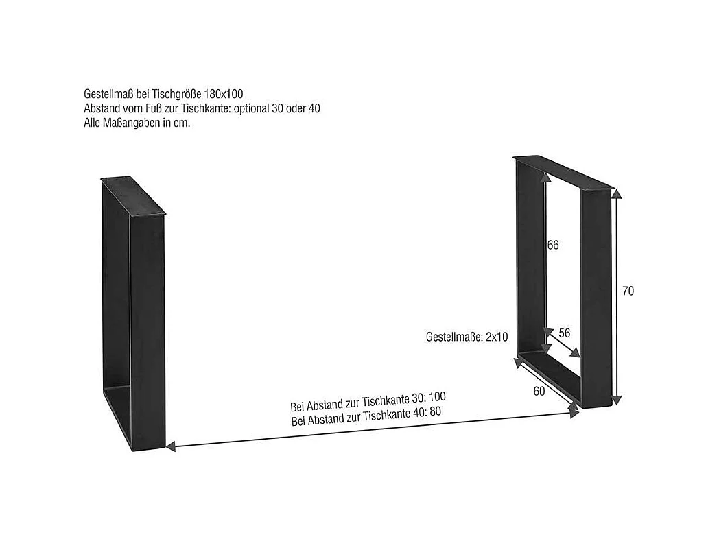 Esszimmertisch aus Wildeiche Massivholz und Stahl Loft Design