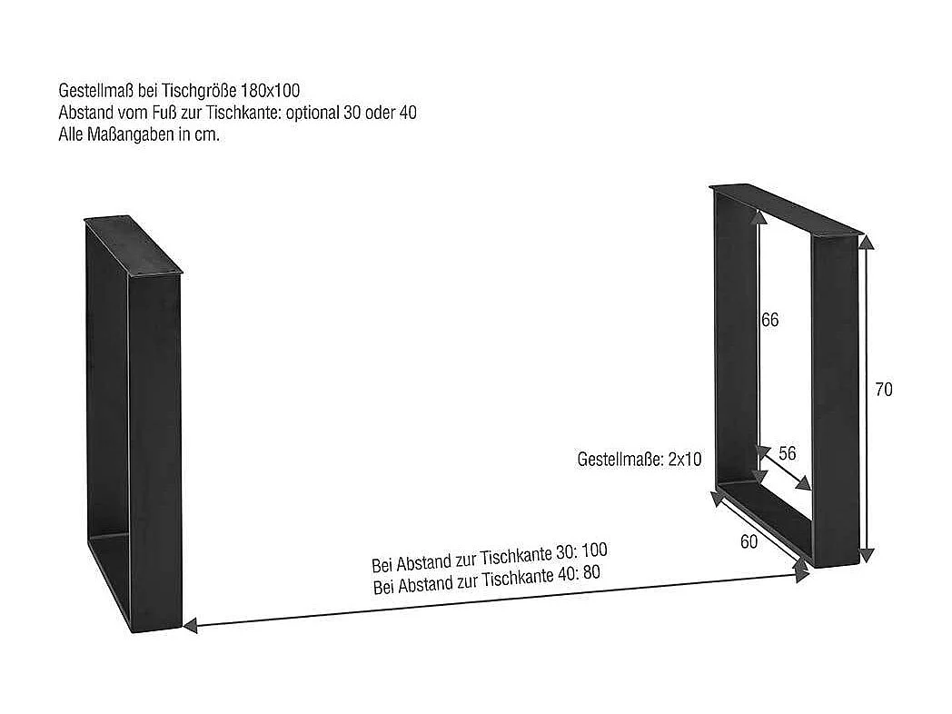 Esszimmertisch aus Wildeiche Massivholz und Stahl Loft Design